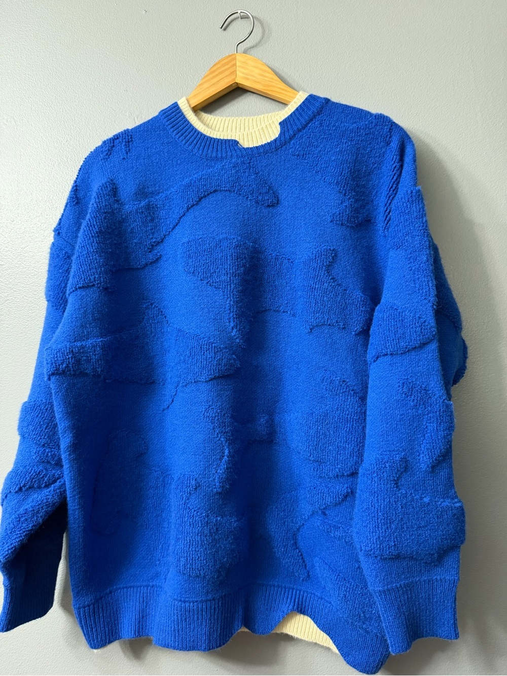 Aelfric Eden Blue Men's Textured Crewneck Sweater XL
